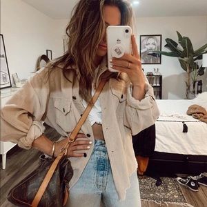 12th Tribe Not Your Boyfriend’s Tan Cutoff Corduroy Distressed Jacket One Size